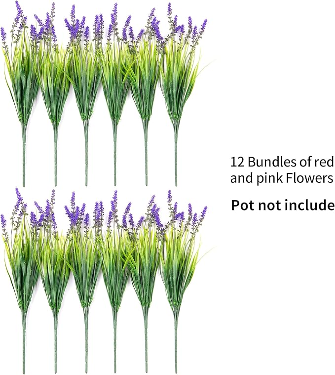 Artificial Faux Plants Flowers for Outdoor Decorations, Fake Monkey Grass for - Image 7
