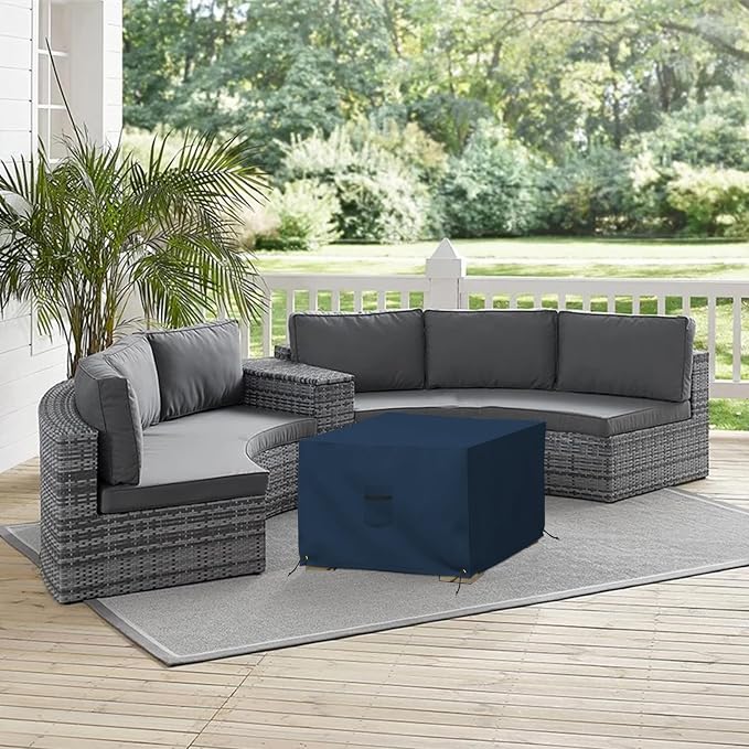 Covers & All Waterproof Ottoman Cover, 12 Oz PVC Coated Polyester, Outdoor - Image 5