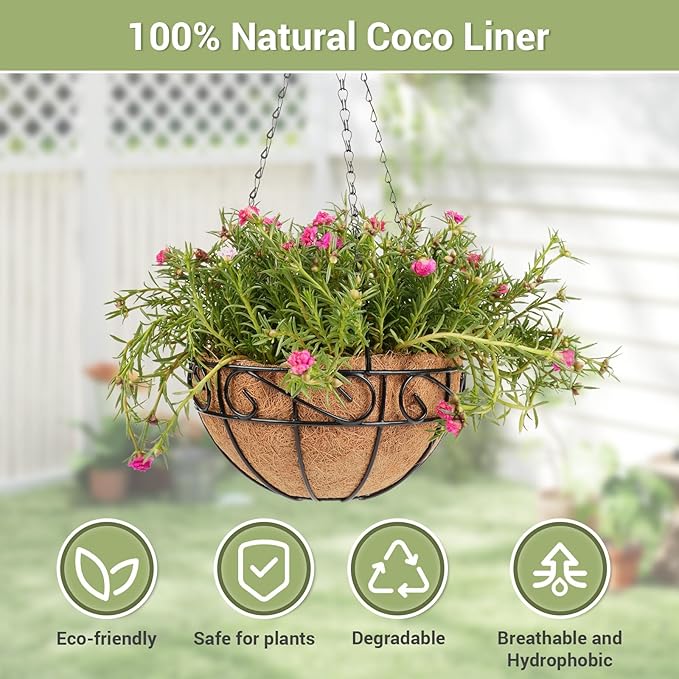 2 Pack 10 inch Metal Hanging Baskets - Image 3