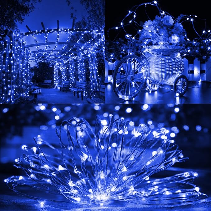 TW SHINE Blue Solar String Lights Outdoor, Total 80 FT 240 LED Solar Powered - Image 7