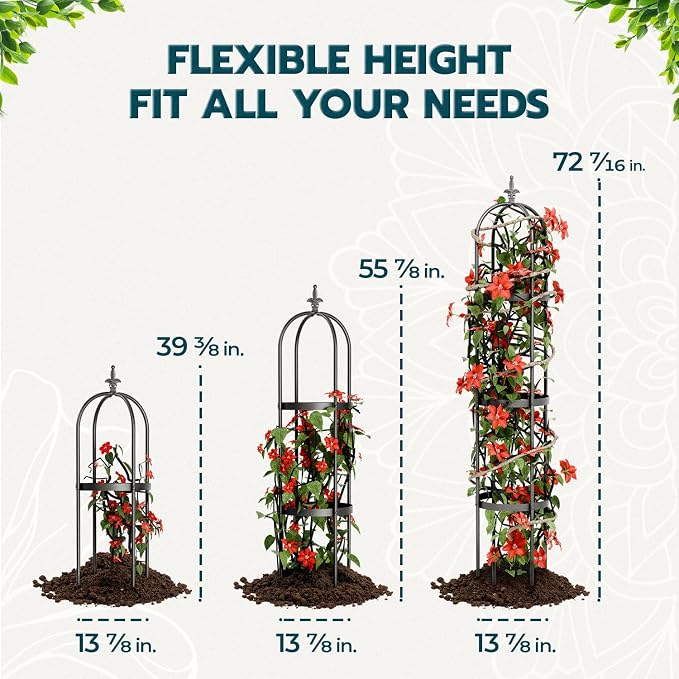 Idzo Trellis for Climbing Plants Outdoor, Garden Trellis Steel, Obelisk Design - Image 5