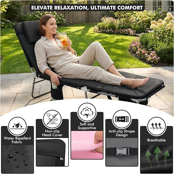 3 in 1 Women Comfort Backpack Tanning Beach Chair - Image 3