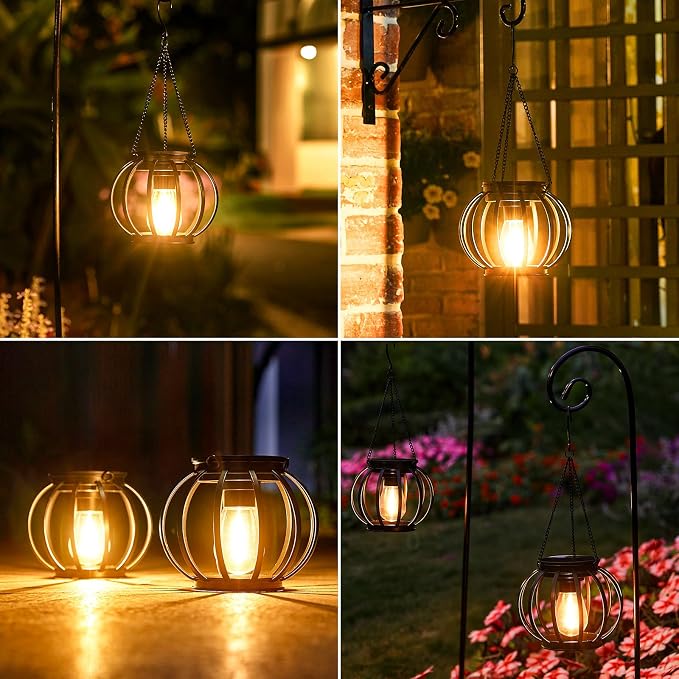 KOOPER Solar Lanterns Outdoor Waterproof, Upgraded Metal Hanging Solar Lights - Image 7