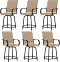 Patio Swivel Bar Stools Set of 6 by VonzoyHome
