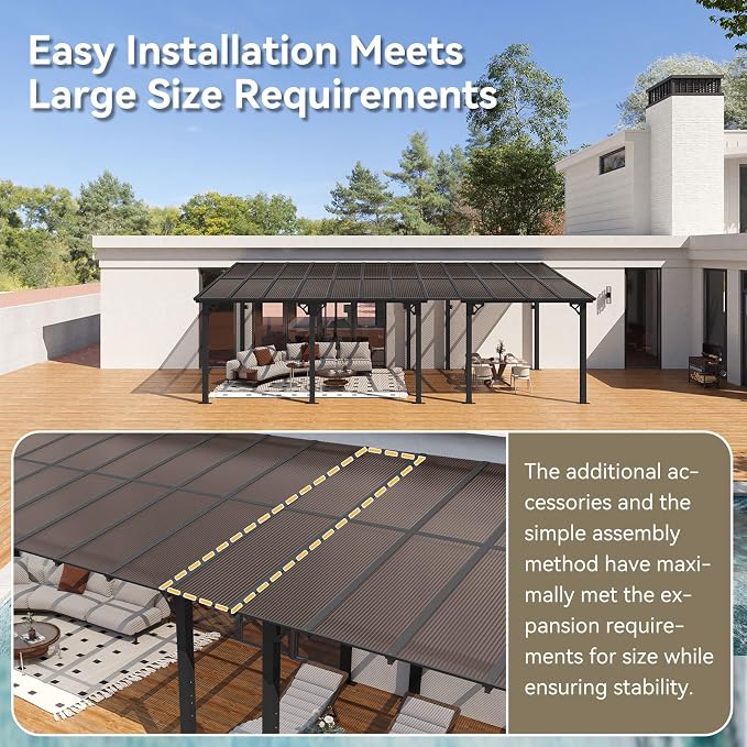 Aoxun 24' x 10' Pergola for Patio, Gazebo - Image 3