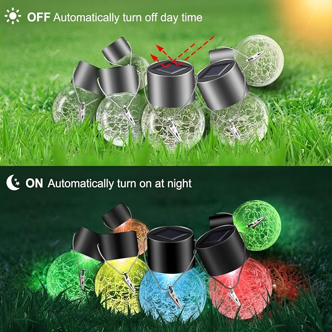 32 Pack Hanging Solar Lights Outdoor Decorative, Waterproof Solar Globe Lantern - Image 2