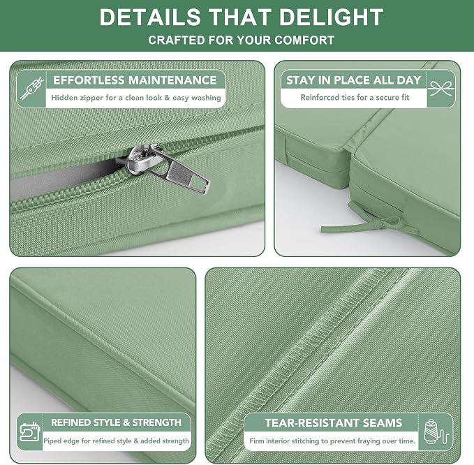 Chaise Lounge Cushions Outdoor Set of 4 - Image 4