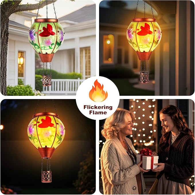 Cardinal Solar Hot Air Balloon Lantern, Outdoor Decor - Image 9