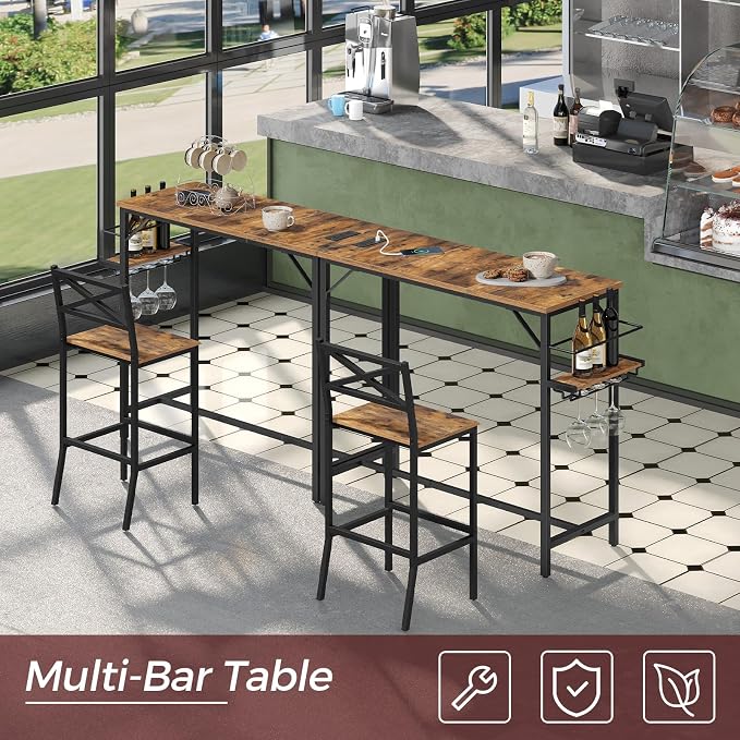 Bar Table, 35.4-Inch Counter Height Pub Table - Image 6