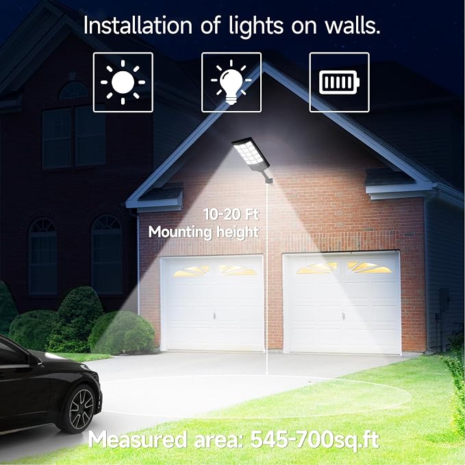 Solar Lights Outdoor Waterproof, 6500K Dusk to Dawn Solar Street Light Motion - Image 5