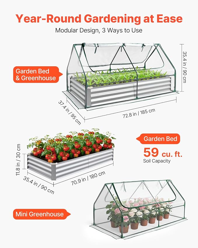 VEVOR 6x3x1FT Metal Raised Garden Bed - Image 2