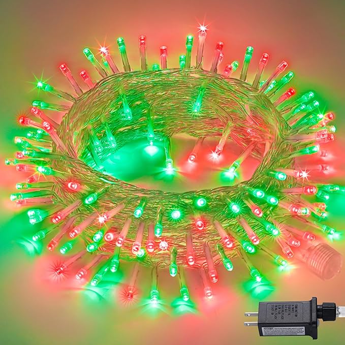 JMEXSUSS 200 LED Red and Green Halloween Lights Outdoor, 66ft Christmas String by JMEXSUSS