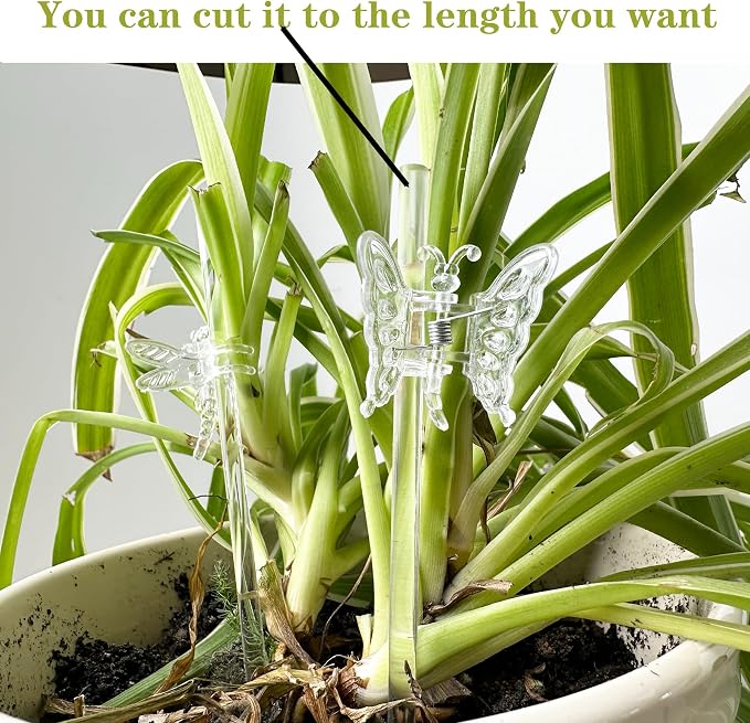 30Pcs Acrylic Plant Stakes Garden Single Stem Plant Support Stakes Clear Orchid - Image 4