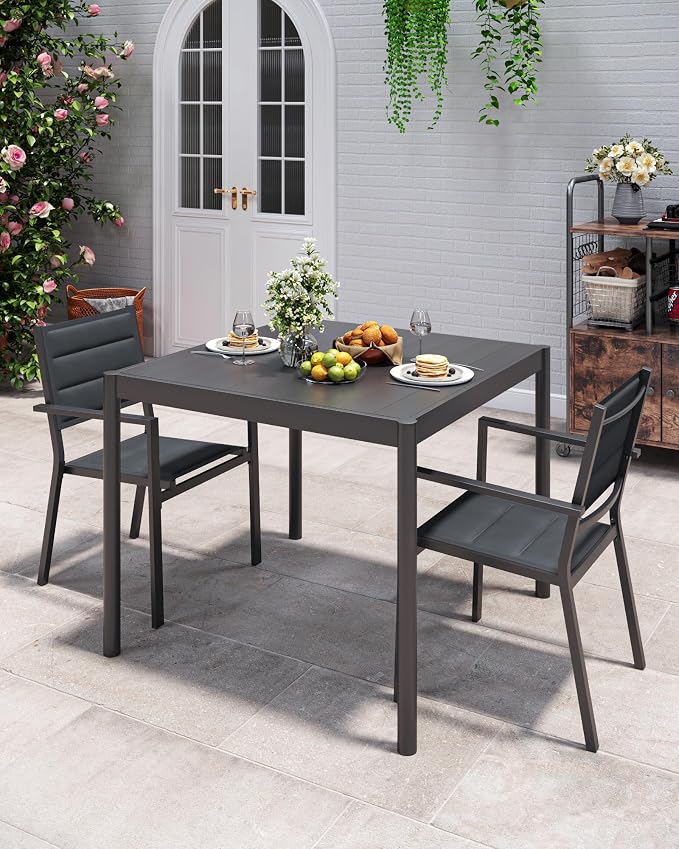 Aluminum Patio Dining Table for 2-4 Person, 34 in x 36 in Rectangle Outdoor - Image 4