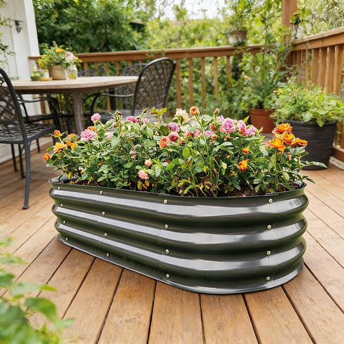 Gardmax 2 Pack Galvanized Raised Garden Bed, Lightweight Planter Boxes Outdoor - Image 8