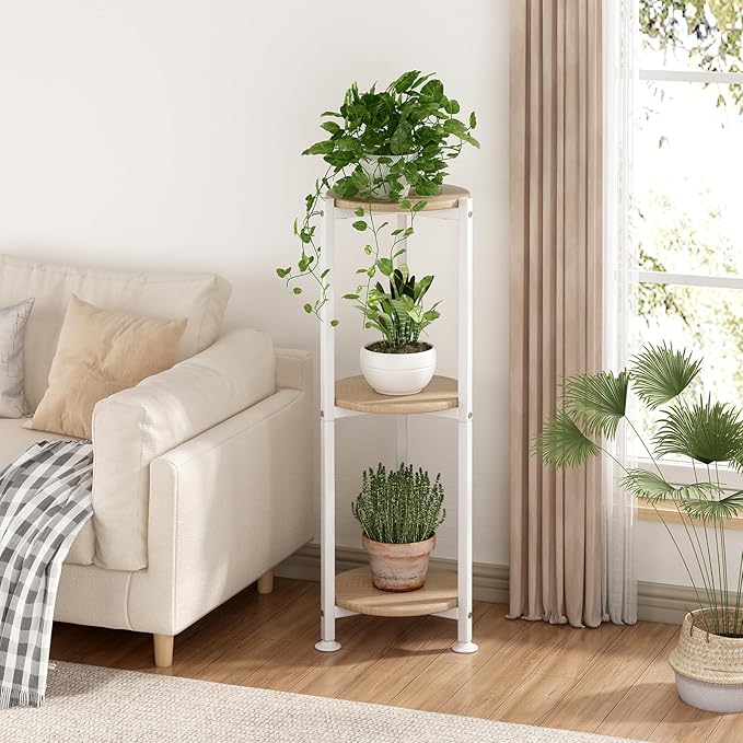 Plant Stand Indoor Corner Tall 3 Tier Metal Modern Flower Storage Plant Shelf - Image 2