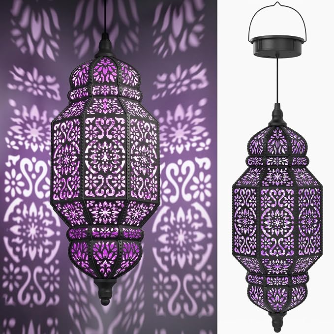 18 Inch High Large Hanging Solar Lights Outdoor Garden Decor, Decorative by twinkya