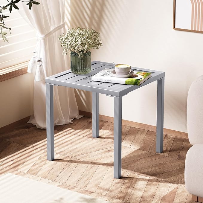 Crestlive Products Aluminum Outdoor Side Table, Pool Lounge Chair Side Table - Image 7