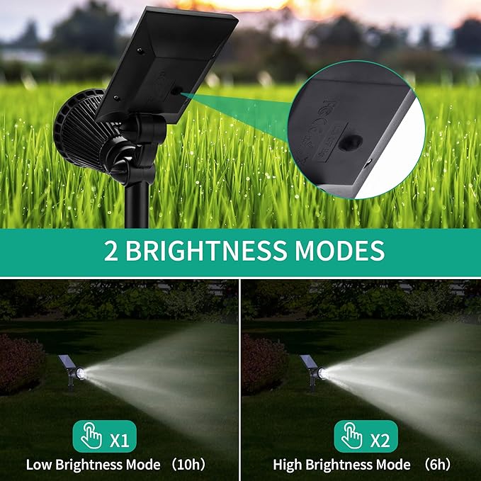 Nekteck 4 Pack Solar Lights, 2-in-1 Outdoor Solar Spotlights Powered Adjustable - Image 3