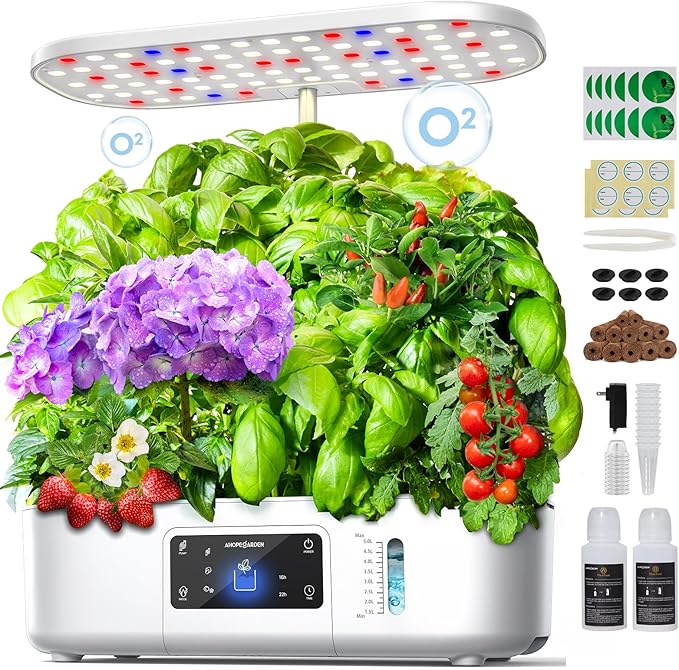 Ahopegarden Hydroponics Growing System Kit Indoor Herb Garden by Ahopegarden