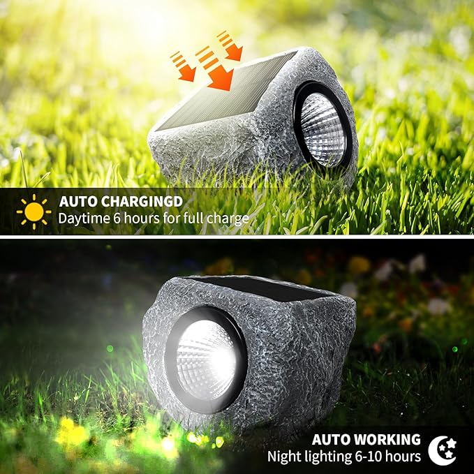 Solar Rock Lights Outdoor 1 Pack, Bright Solar Spotlights Outdoor Waterproof - Image 4