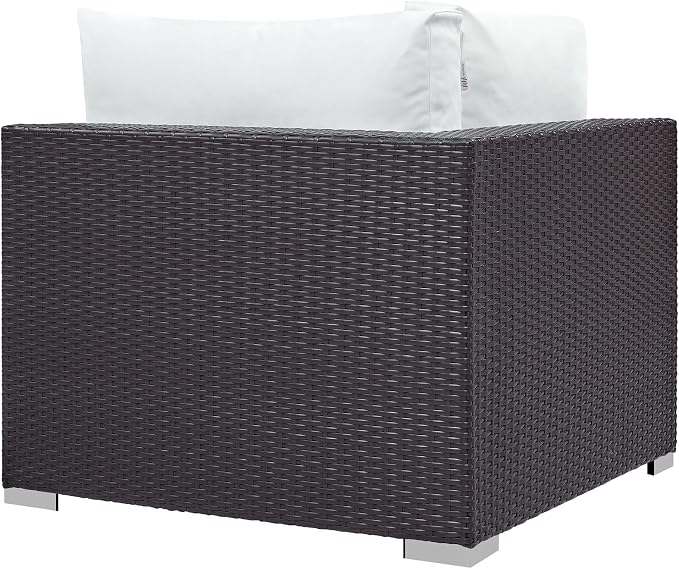 Modway Convene Wicker Rattan Outdoor Patio Sectional Sofa Corner Seat in - Image 5