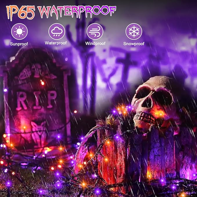 4 Pack Orange Purple Halloween String Lights Battery Operated, Each 16.4Ft 50 - Image 5