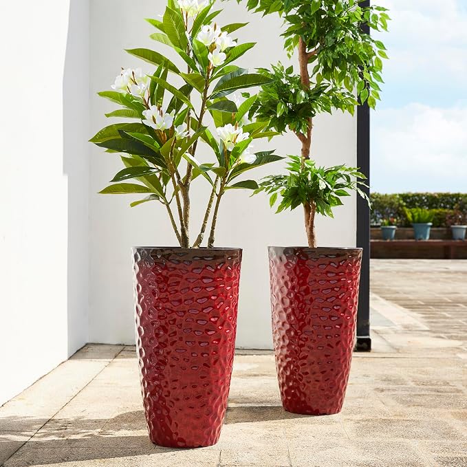 Glitzhome Large Planters for Outdoor Plant, 23.75" H Tall Outdoor Planter - Image 5