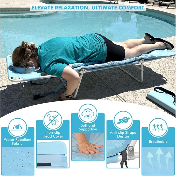 3 in 1 Women Comfort Backpack Beach Tanning Lounge Chair - Image 4