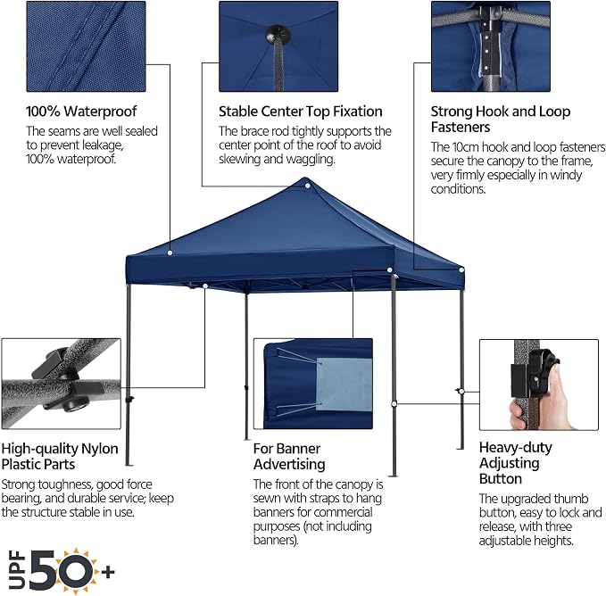 Yaheetech Canopy Tent, Commercial Instant Heavy Duty Canopy, 500D Waterproof - Image 4