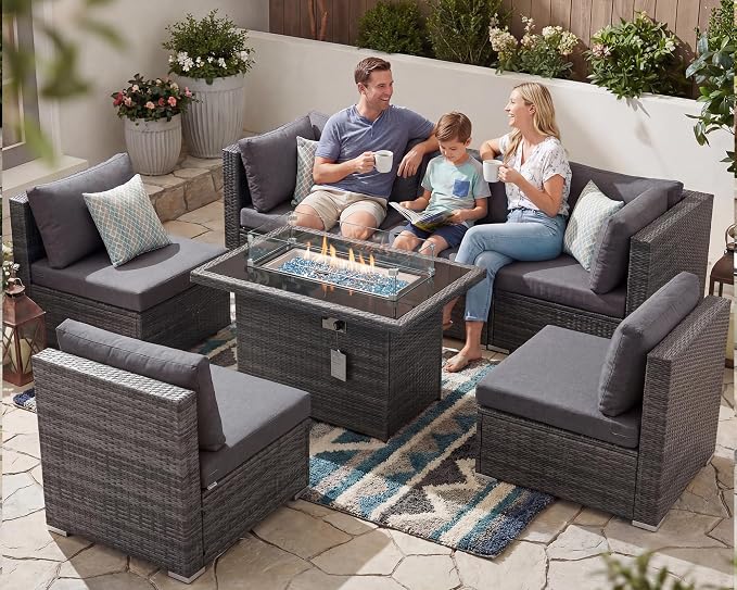 BULEXYARD 7 Piece High Back Outdoor Furniture Set by BULEXYARDFURNITURE