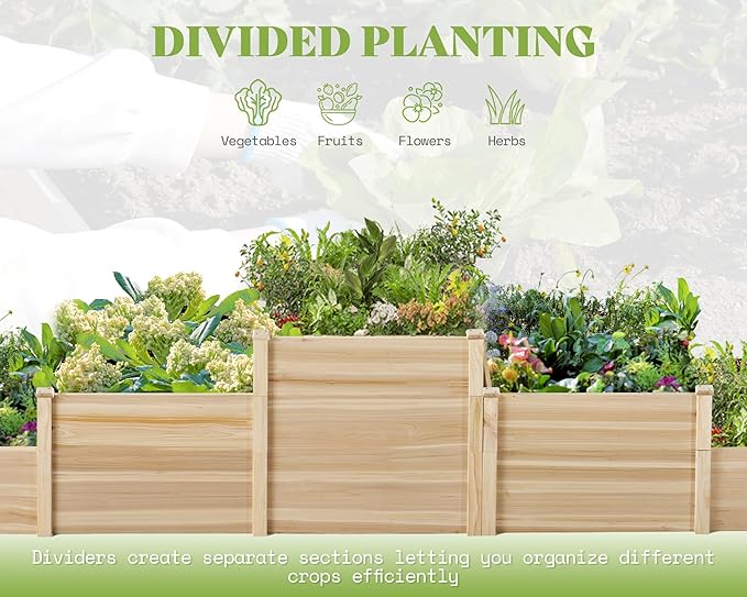 AMERLIFE 3-Tier Raised Garden Bed, 28 Inch Depth Fir Wood Planter Box - Image 6