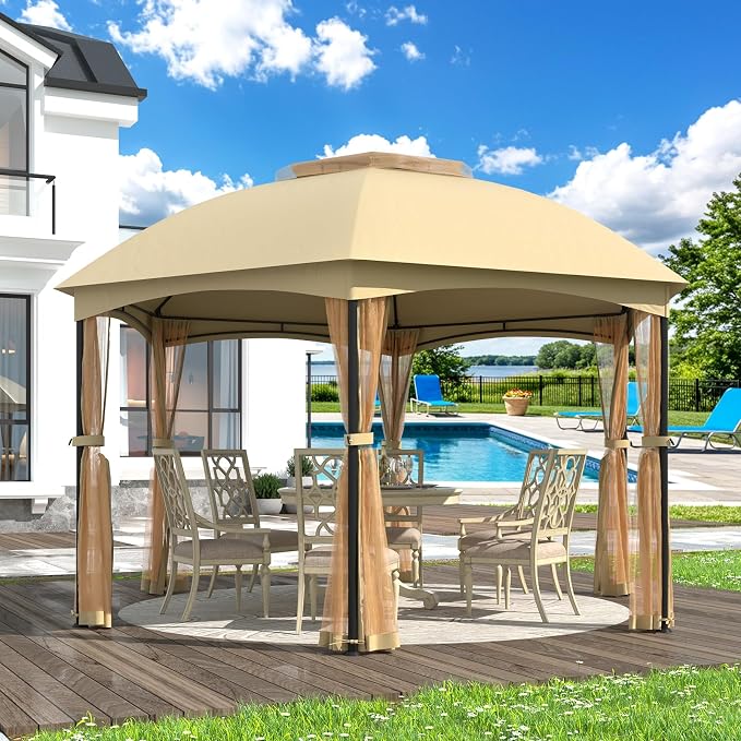 EROMMY Gazebos on Clearance 13 x 13 Ft 6 Sided, Outdoor Gazebo - Image 9