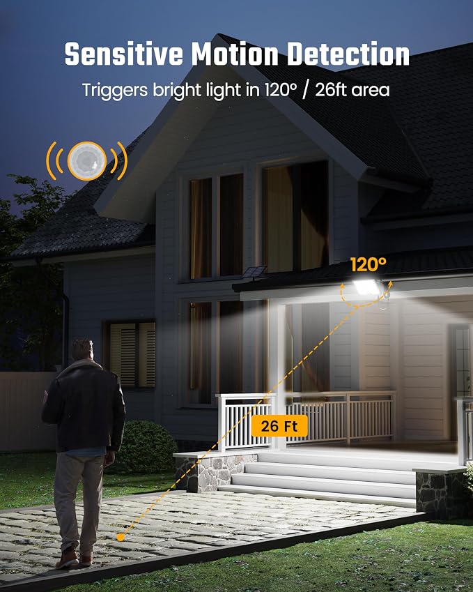 SUPERDANNY Solar Motion Sensor Outdoor Flood Lights - Image 7