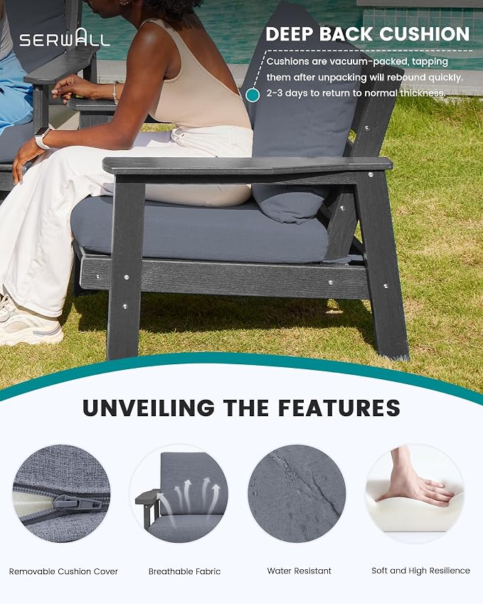 SERWALL HDPE Outdoor Couch Set of 2 - Image 3