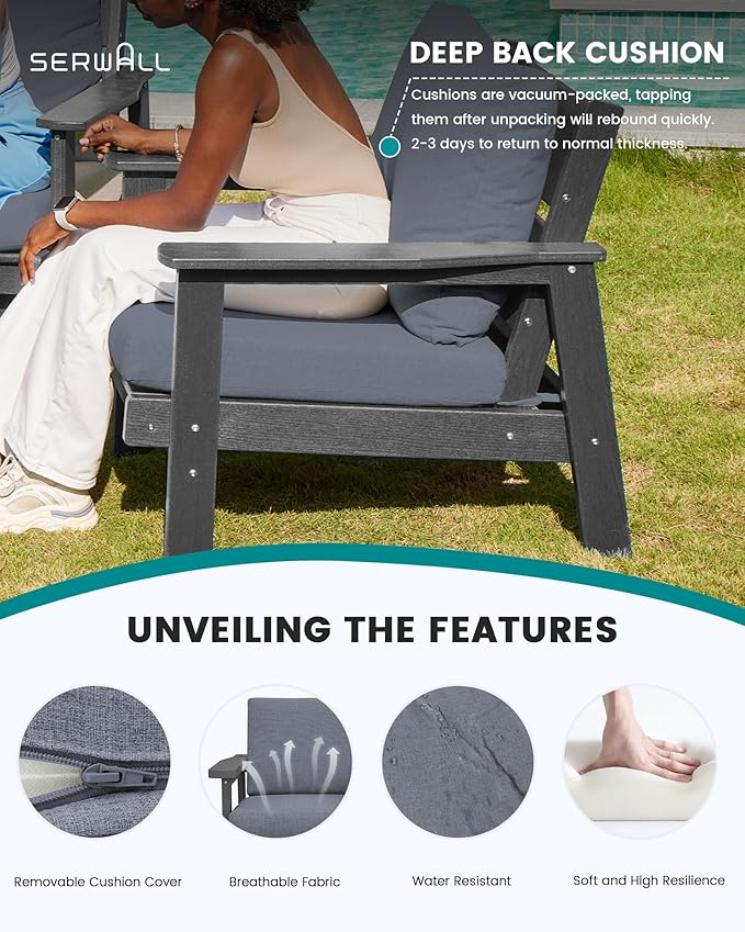 SERWALL HDPE Outdoor Patio Loveseat - Image 3