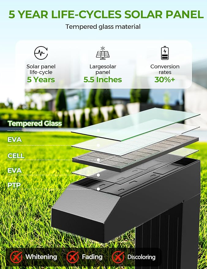 Solar Pathway Lights Outdoor 6 Pack, 3 Color in 1 Bright Landscape Lighting - Image 5