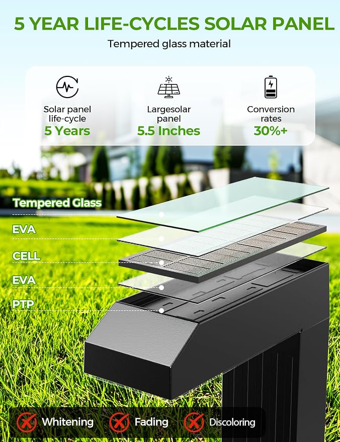 Solar Pathway Lights Outdoor 4 Pack, 3 Color in 1 Bright Landscape Lighting - Image 5