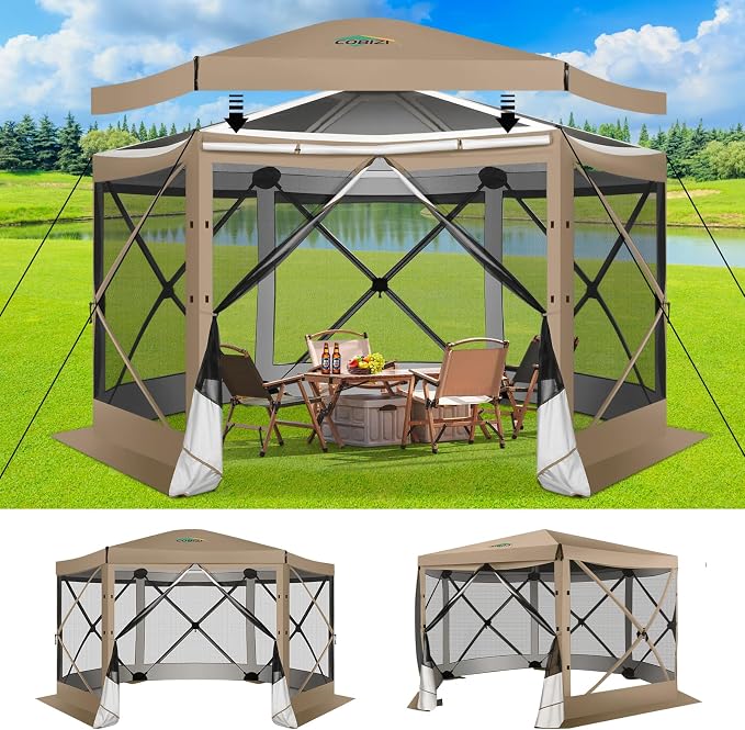 COBIZI 12x12 FT Pop Up Canopy Extendable Tent, Gazebos On Clearance, Screened - Image 9