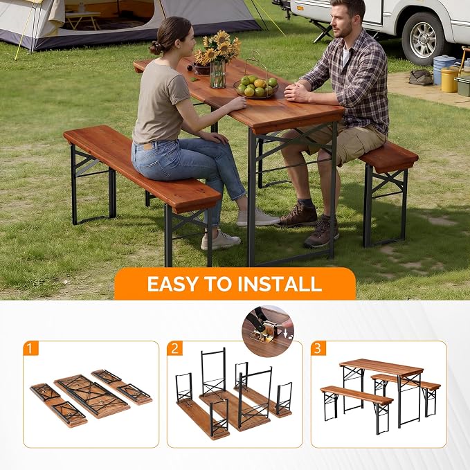 VINGLI 45 Inch Folding Picnic Tables - Image 5