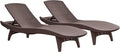 Keter Set of 2 Pacific Sun Lounge Chair Outdoor Chaise Pool Chairs by Keter