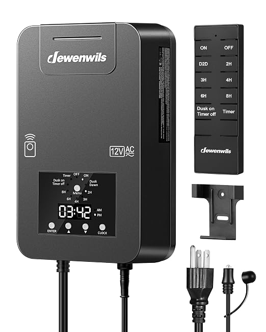 DEWENWILS 200W Low Voltage Landscape Transformer, Photocell Sensor & Timer by DEWENWILS