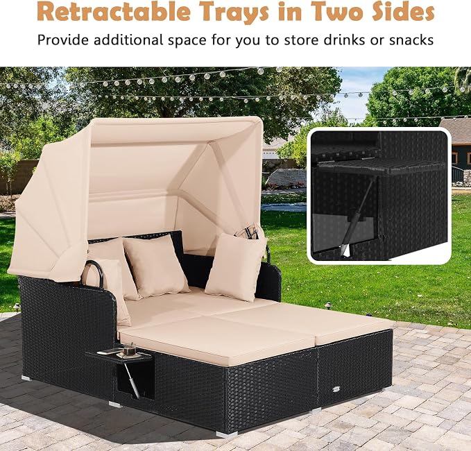 Tangkula Patio Rattan Daybed - Image 7