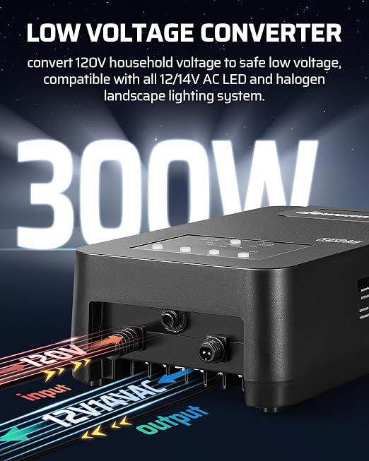 DEWENWILS 300W Low Voltage Landscape Transformer, 120V AC to 12V/14V AC Low - Image 4