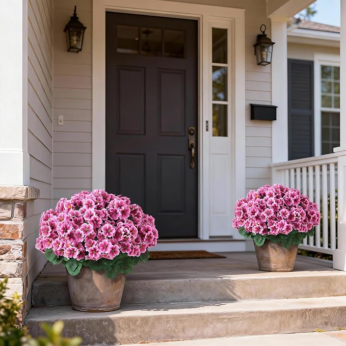 2 Pack Artificial Geranium Flowers Topitary Trees - Image 2