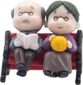 Mini Park Bench Grandpa Grandma Model Ornament Accessories by ODDIER