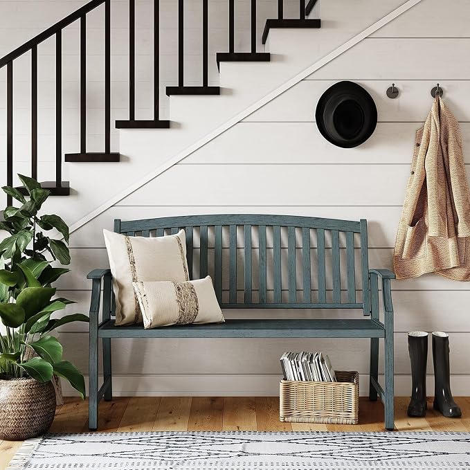 Grand patio 52" Farmhouse Outdoor Bench, Garden Benches by GrandPatio