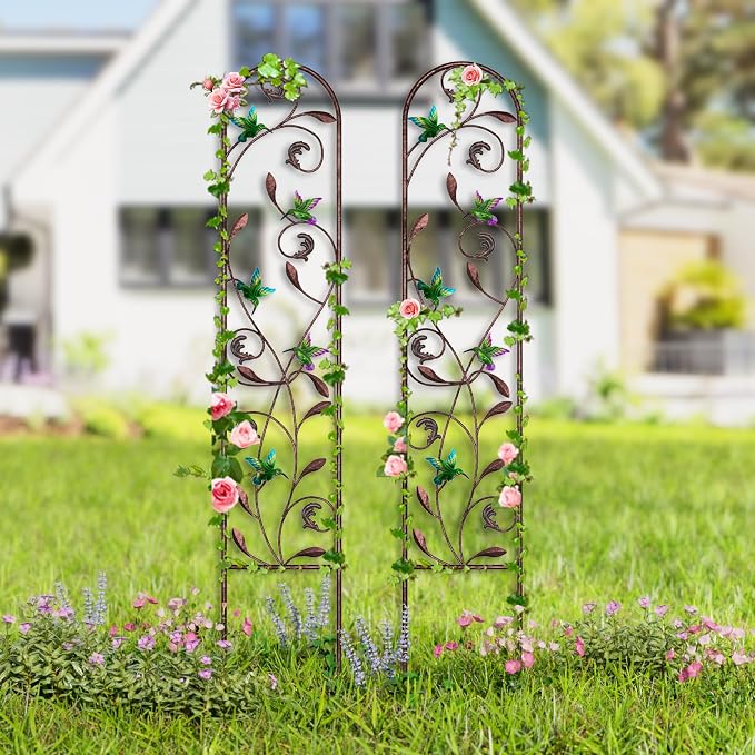 aboxoo Set of 2 Packs Hummingbird Metal Garden Trellis - Image 6