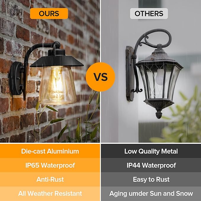 LUTEC 2 Pack Outdoor Indoor Exterior Light Fixture, Farmhouse Barn Wall Sconce - Image 4