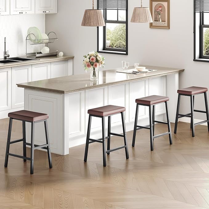 HOOBRO Bar Stools, Counter Height Bar Stools, 24 Inch Barstools - Image 5